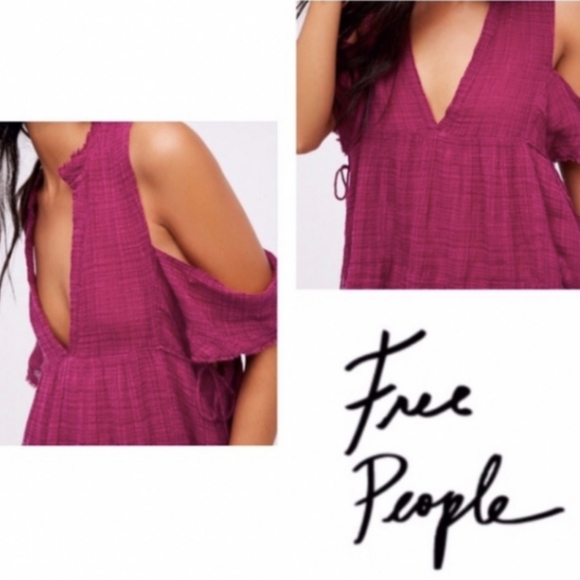 Purple Shoulder Hanging Linen Shirt - Picture 1 of 2
